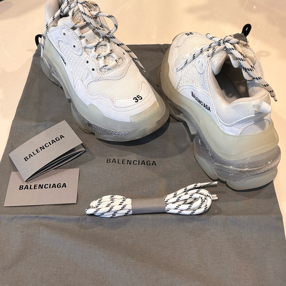 Size 35 Balenciaga Triple S White/Clear Sneakers